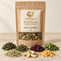 Rooted Rise loose-leaf herbal tea pouch