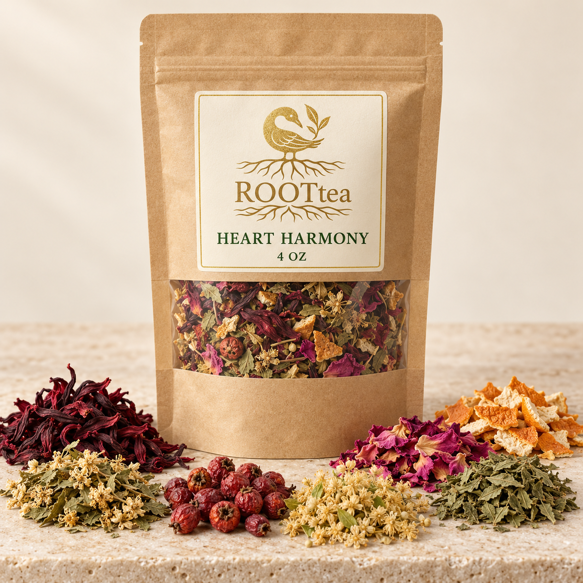 Heart Harmony loose-leaf herbal tea pouch